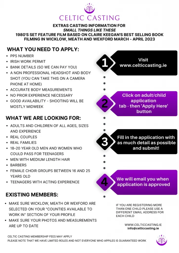 Become a Movie Extra on Small Things Like These-Flyer