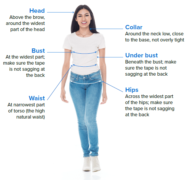 How to measure body size - female
