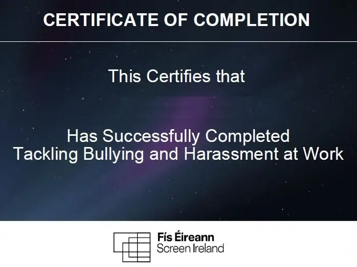 Bullying and Harassment Certificate - Website